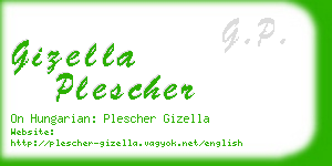 gizella plescher business card